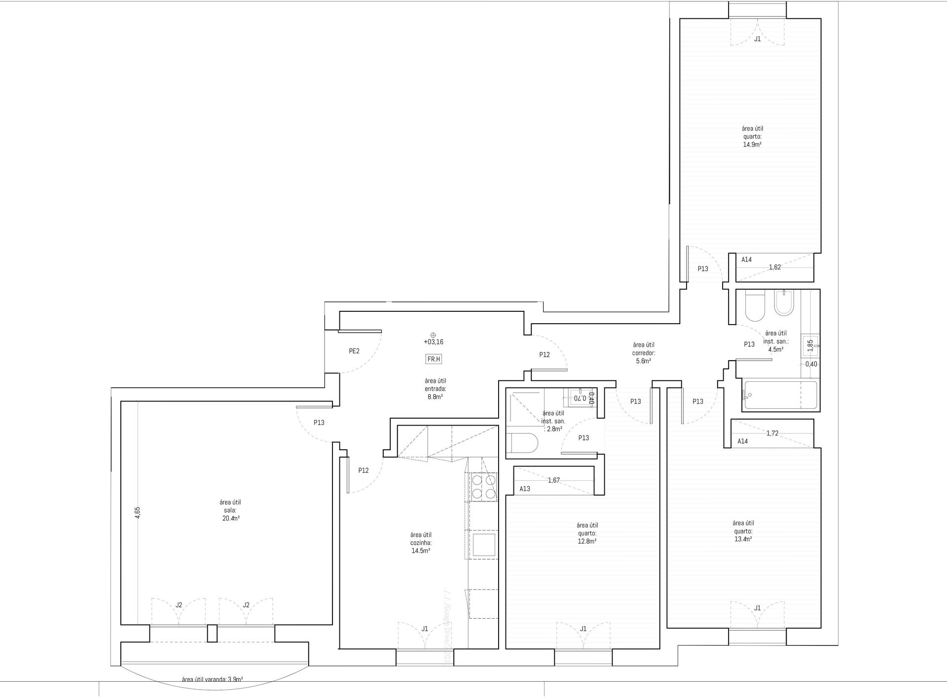 Apartamiento 3 habitaciones